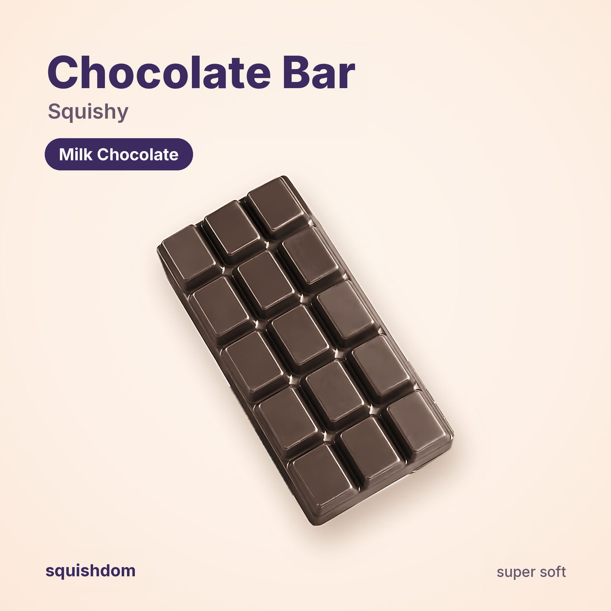 Chocolate Bar Squishy Milk Chocolate by Squishdom