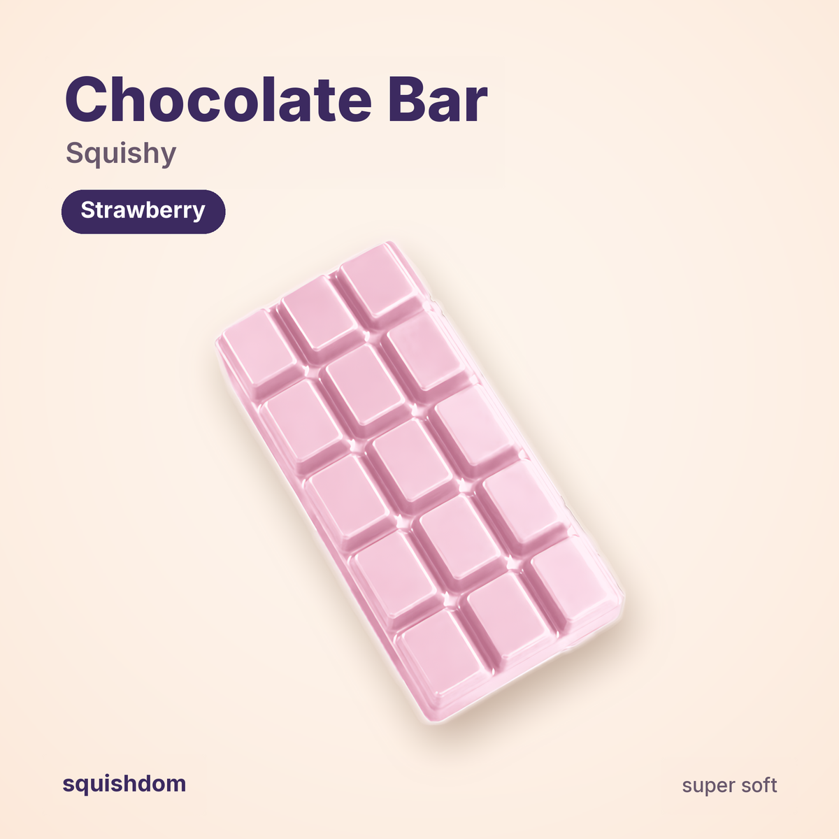 Chocolate Bar Squishy Strawberry by Squishdom