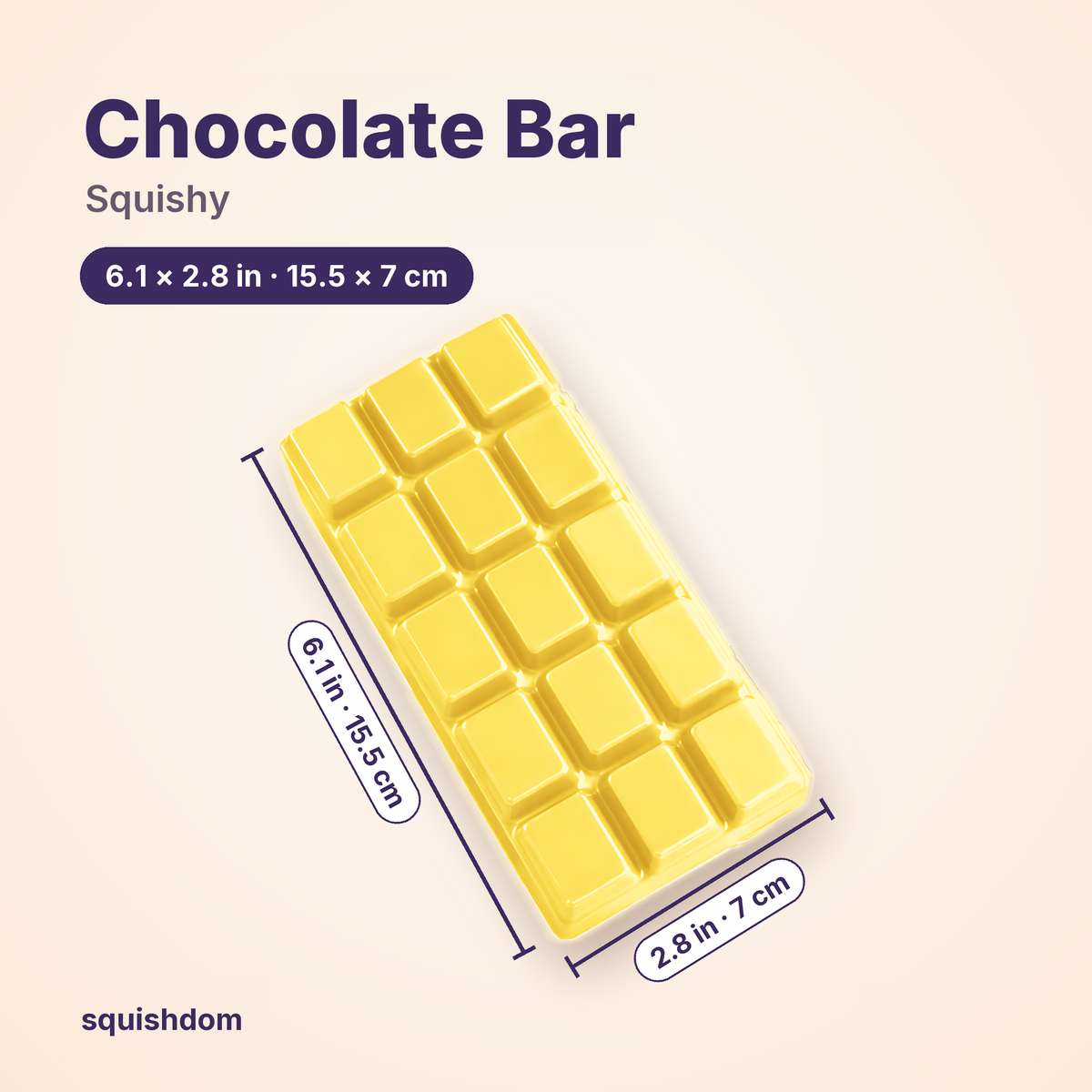 Chocolate Bar Squishy size guide · Banana · by Squishdom