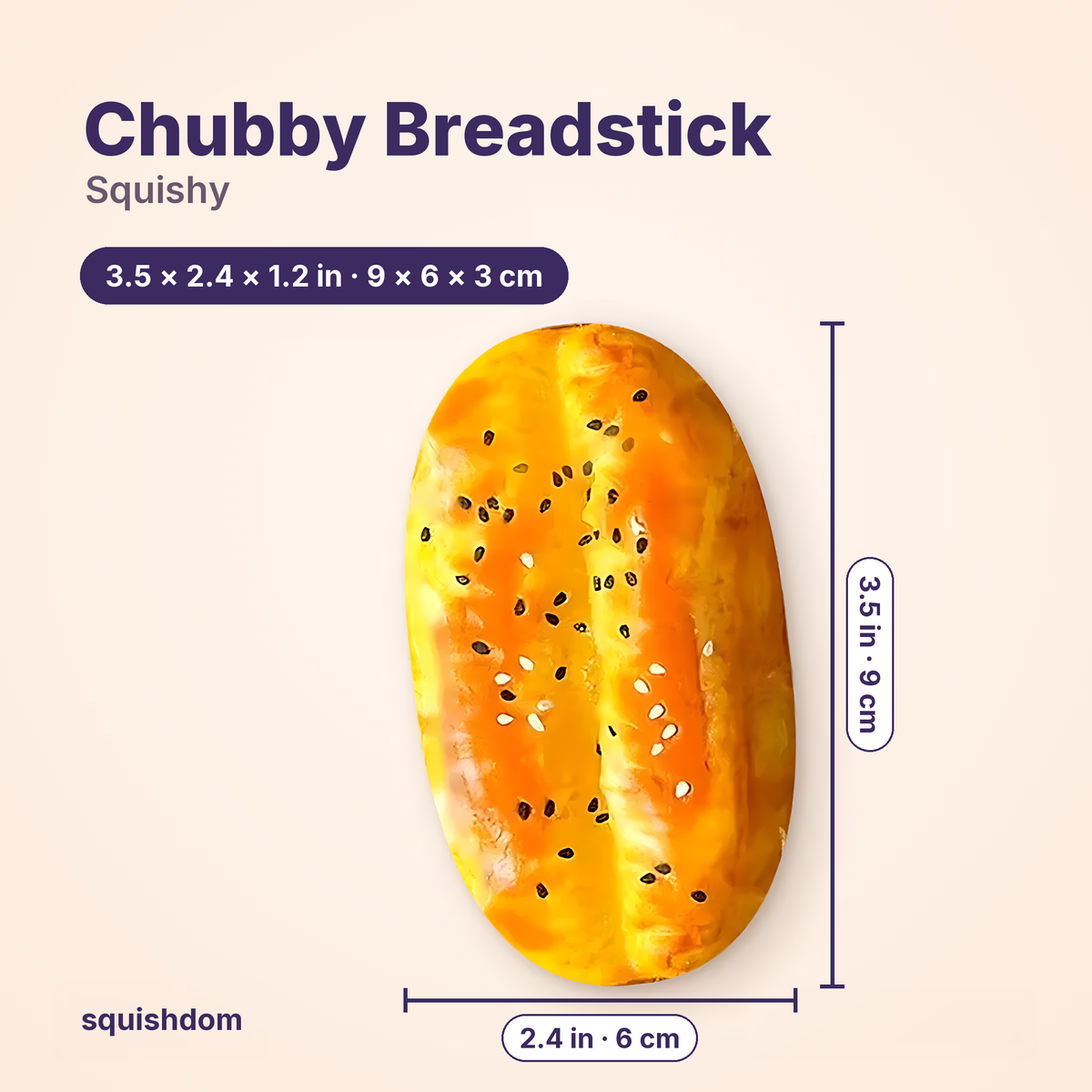 Chubby Breadstick Squishy size guide by Squishdom
