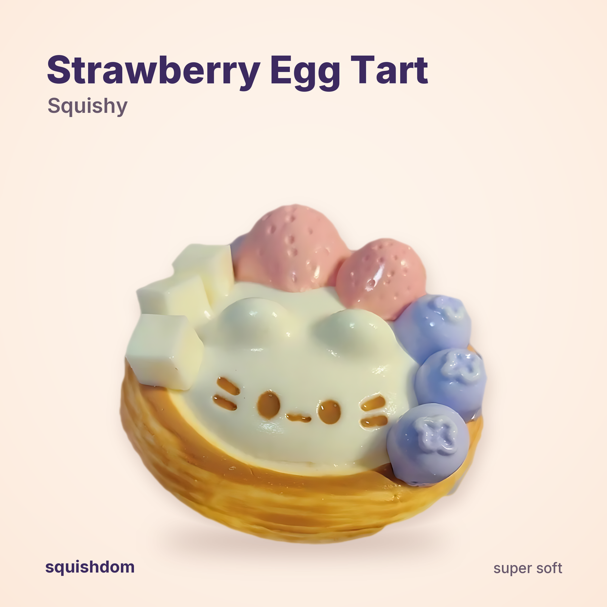 Strawberry Egg Tart Squishy by Squishdom