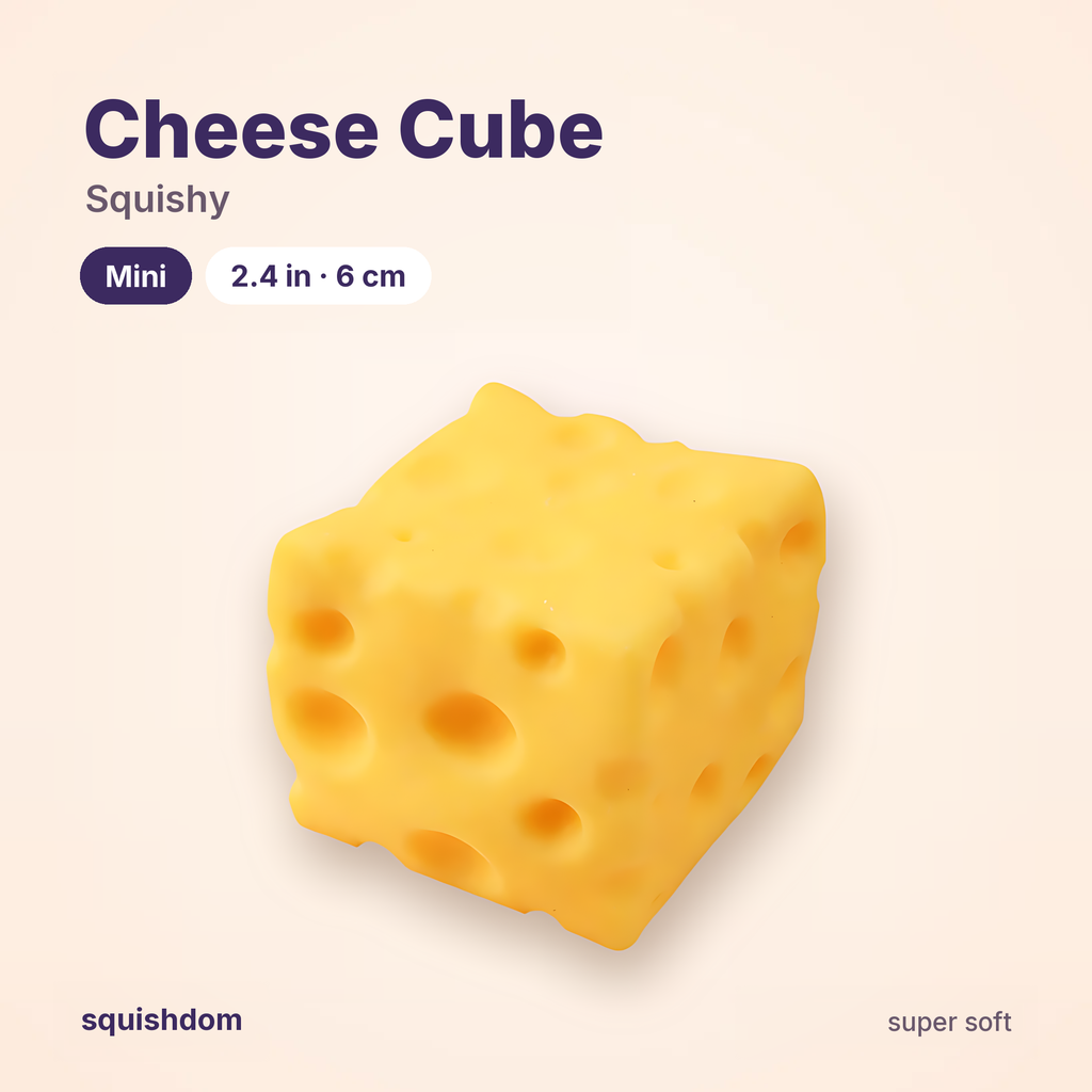 Cheese Cube Squishy Mini 2.4 in (6 cm) by Squishdom