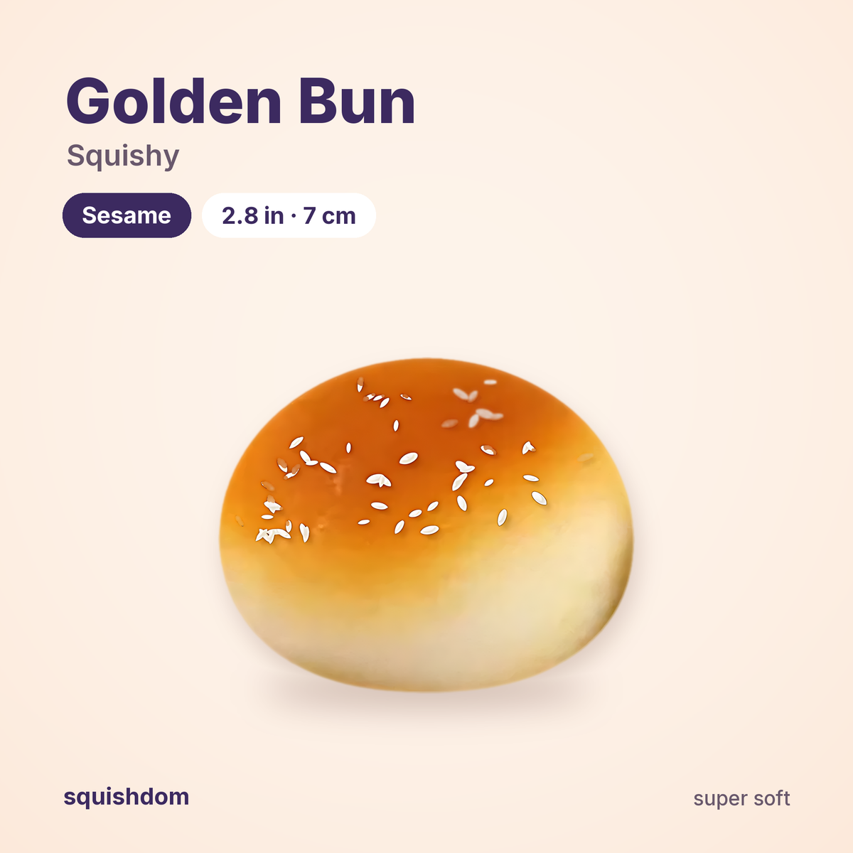 Golden Bun Squishy Sesame by Squishdom