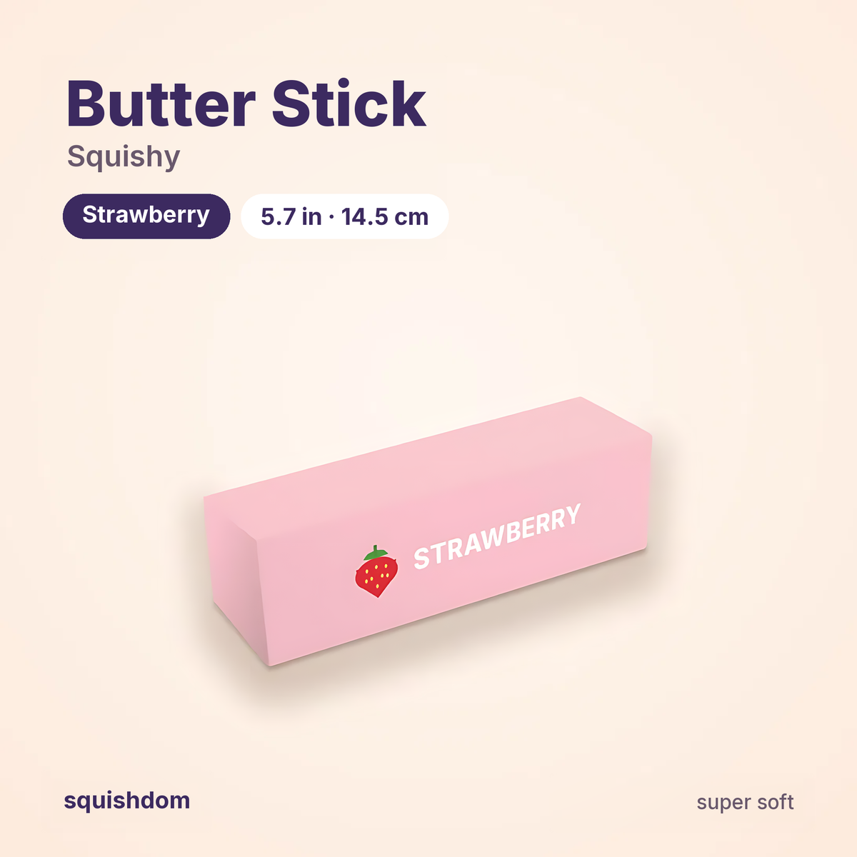 Butter Stick Squishy Strawberry by Squishdom