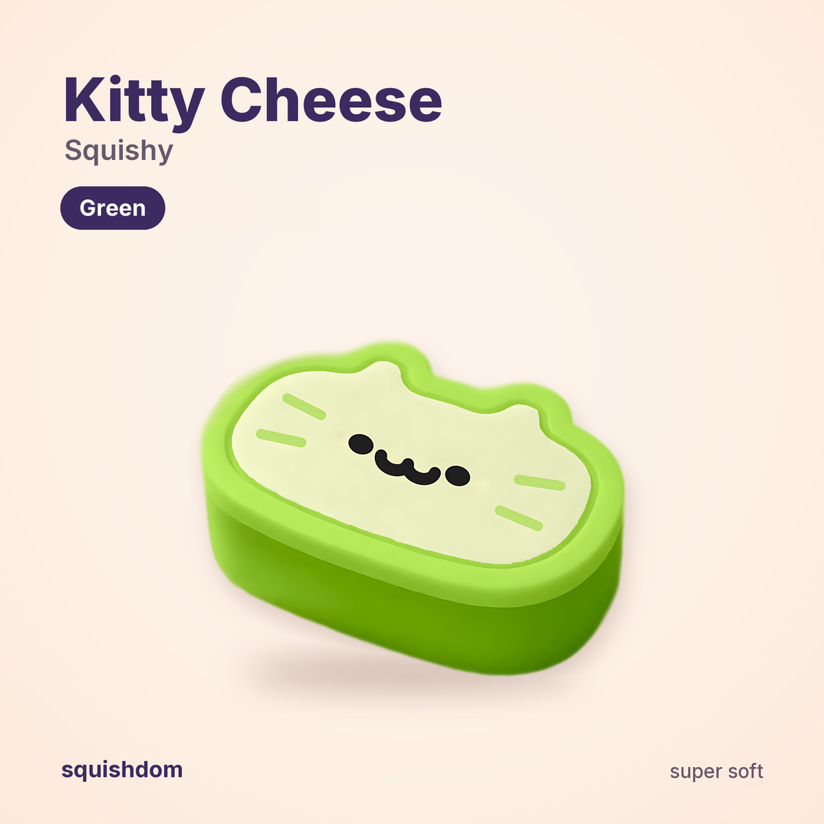 Kitty Cheese Squishy Green by Squishdom